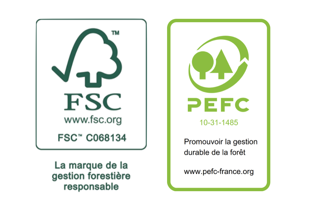 Les logos des labels FSC et PEFC
